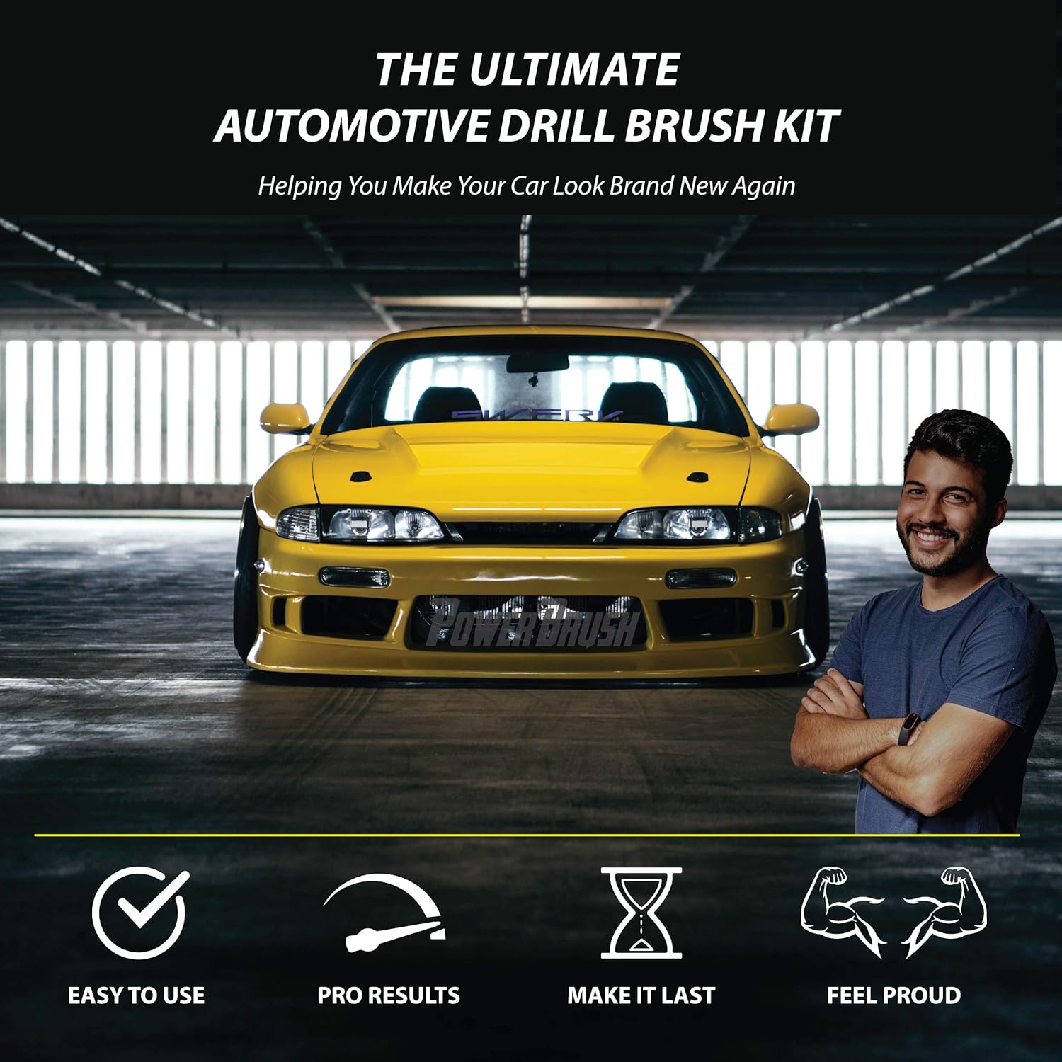 Wheel Brush Kit for Tire and Rim Cleaning | 4 pc Drill Brush Car Detailing Attachment Set | Auto Detail and Scrub Brushes | Car Wash Supplies for Cleaner Cars, RVs, Tires, Rims, Wheels, and Vehicles: Automotive