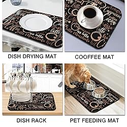 Coffee Bar Mat Accessories for Countertop Absorbent