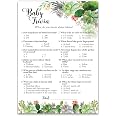GREENERY Baby Shower Game – Baby Traditions Around The World Trivia, Pack Of 25 Cards, Floral Olive Branch Design, Gender Neutral - View #4