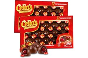 NOSH PACK Cellas Milk and Dark Chocolate Covered Cherries Variety, 11 Ounce Christmas Chocolate Gift Box Cellas Chocolate Covered Cherry Cordials Variety Pack, Individually Wrapped Chocolate, 2 Pack