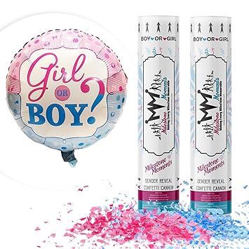 Amazon Com Gender Reveal Confetti Cannon Bundle Baby Reveal Party
