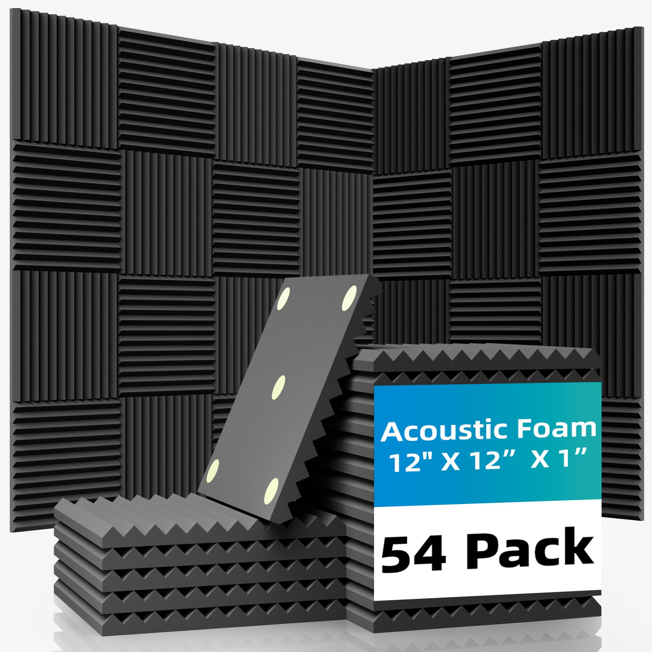 Photo 1 of Sound Proof Foam Panels |12"×12"×1" Quick-Recovery Soundproof Wall Panels | High Density Sound Dampening Panels for Home Studio |With Adhesive Stickers 270PCS