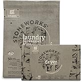 Grab Green Stoneworks Laundry Detergent Pods and Dryer Sheet Bundle, 50 Count Pods and 80 Dryer Sheets, Birch Branch Scent, Plant and Mineral Based Laundry Care Set