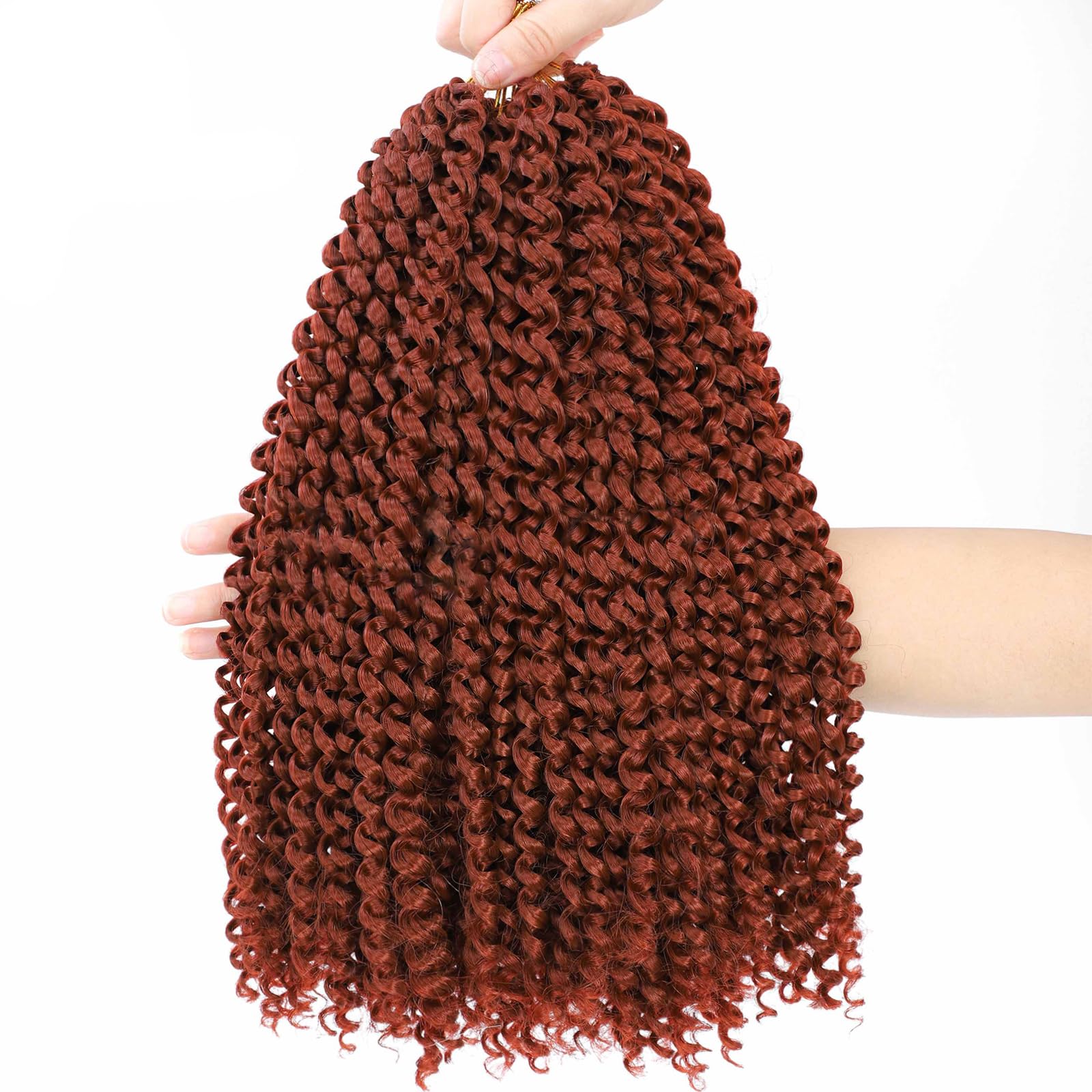 Photo 1 of Alrence Passion Twist Hair Copper Red 14 Inch 8 Packs Passion Twist Crochet Hair Long Bohemian Crochet Braids (14 Inch, 350#)
