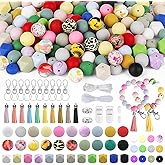 Skalamio 246Pcs Silicone Beads for Keychain Making Kit, 15mm Silicone Bead Bulk, Multiple Styles & Colorful Rubber Beads for Keychains Making DIY Necklace Bracelet Jewelry Crafts