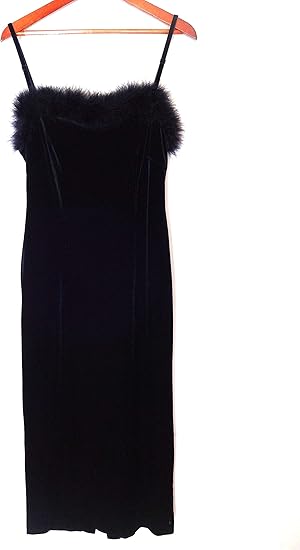 Amazon Co Jp 11号 ベルベッド ベロア ワンピース ロング 青 ファー Su21 服 ファッション小物