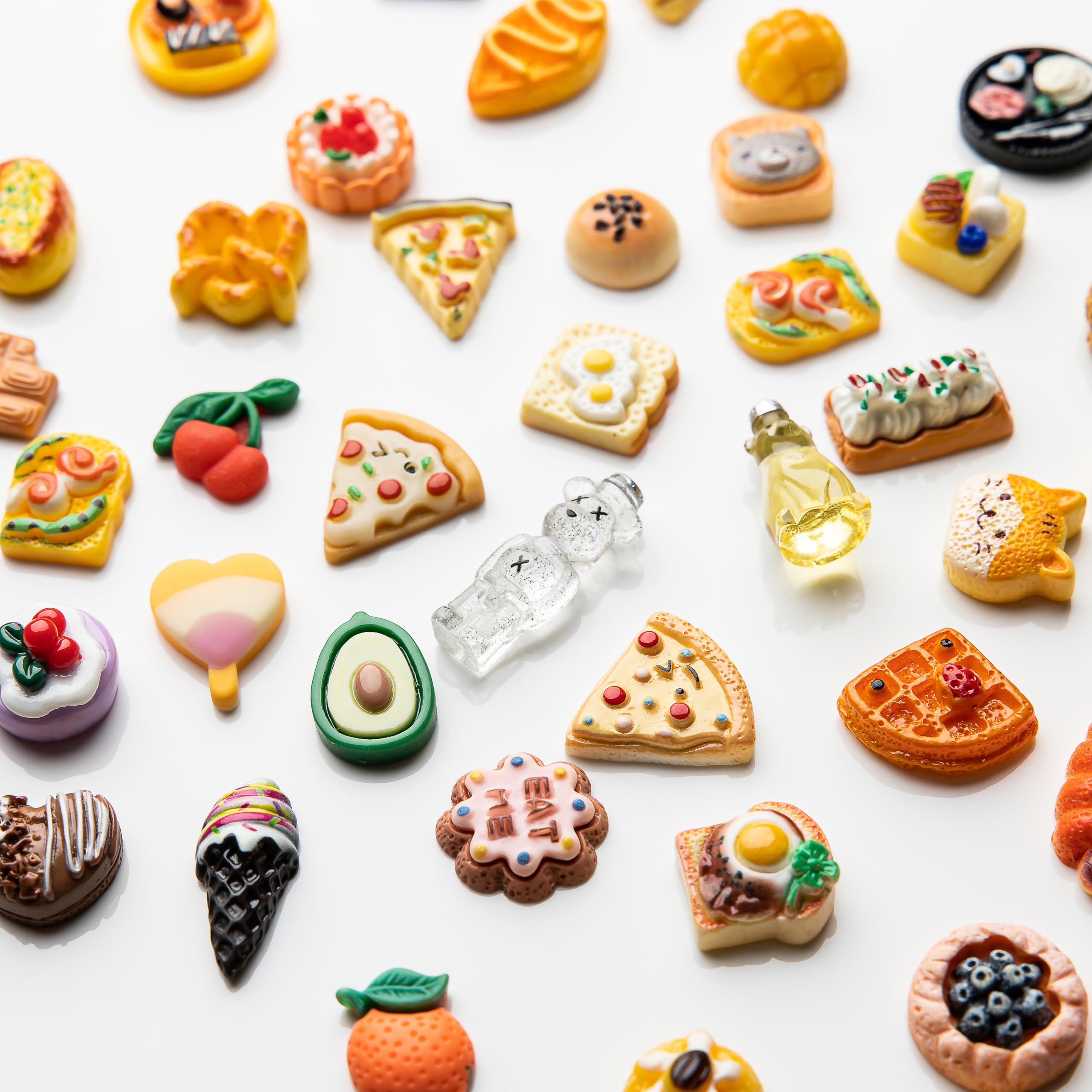 Slime Charms Food Cute Set - Mixed Lot Assorted Food Resin Flatback Cute Sets for DIY Crafts Making,Decorations,Scrapbooking,Embellishments,Hair Clip 25pcs