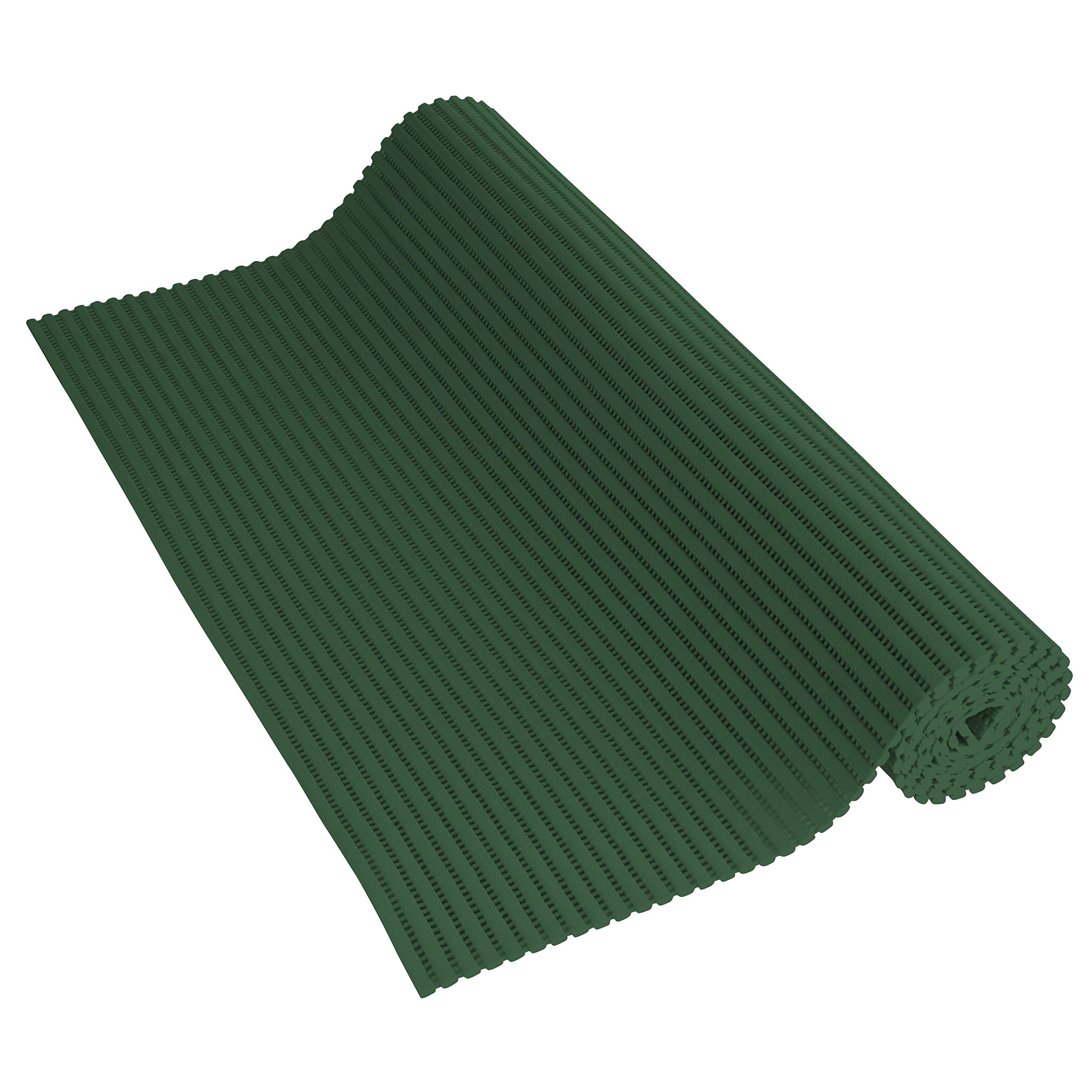 Venilia Venisoft 56802 Soft Foam Mat, Non-Slip Flooring, Shower Mat, Bath Mat, Non-Slip Mat, PVC Polyester, Plain Dark Green, 65 x 200 cm