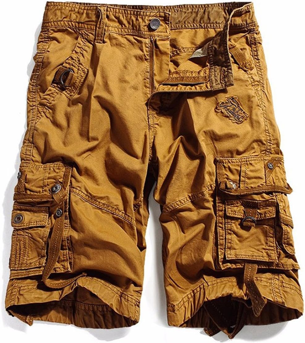Cotton Twill Army Cargo Multi-Pocket Shorts Outdoor Wear Lightweight