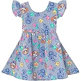 Paw Patrol Skye Floral Girls Chambray Skater Dress Toddler to Little Kid