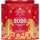 Harney &amp; Sons Lunar New Year 2026 Tea, Year of the Horse, Lunar New Year Gift, Black tea with toasted rice, coconut, sesame and caramel flavor, 30 sachets