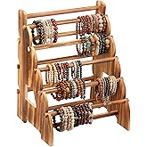 8 Tier Wooden Bracelet Holder, Adjustable Jewelry Bracelet Display Stand, Elegant Portable Wooden Bangle Holder, Jewelry Display Storage for Vendors, Retail Stores, Craft Shows and Home Storage