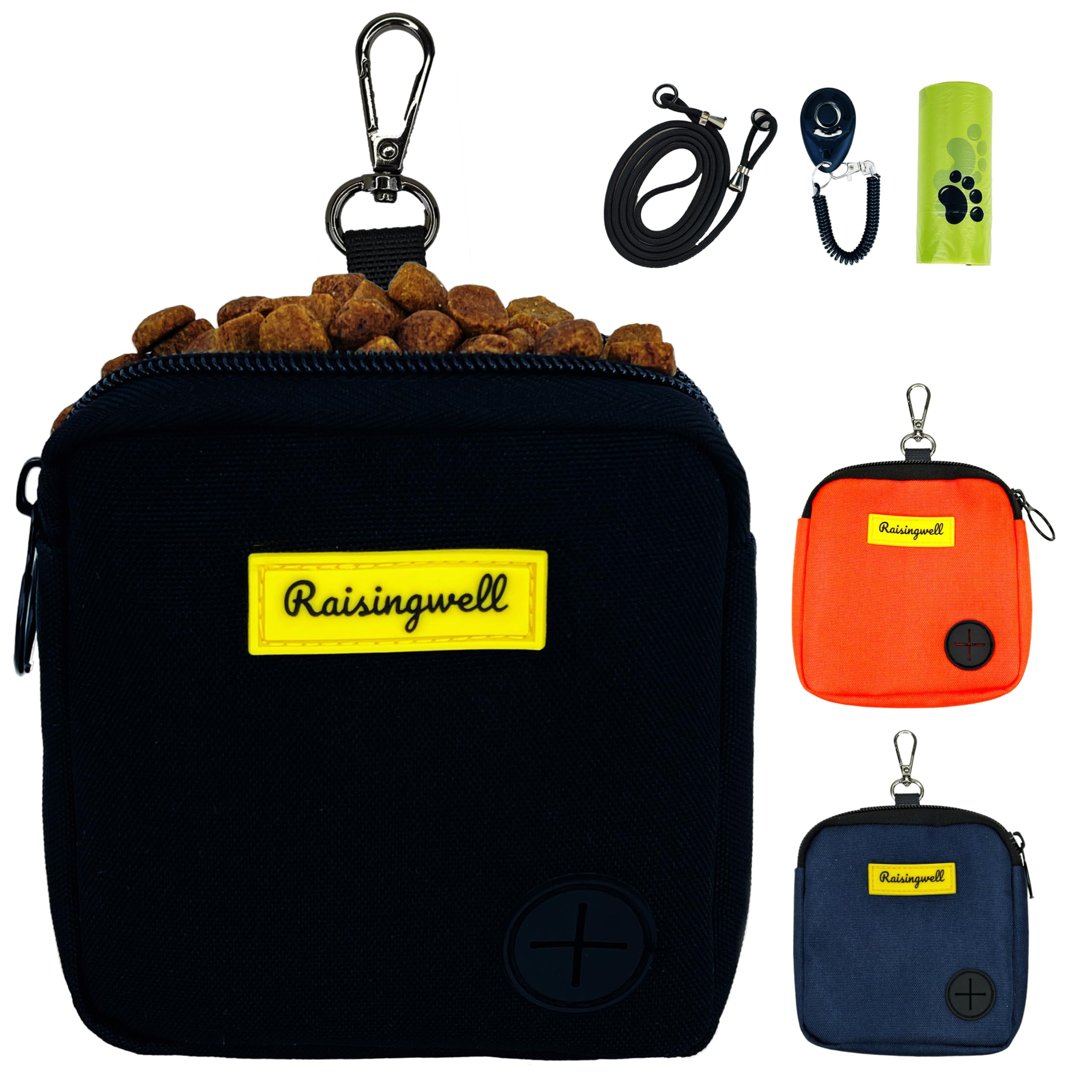Photo 1 of Raisingwell Dog Treat Pouch for Pet Walking and Training with Clicker Poop Bags Small Fanny Zipper Pack Holder for Puppy Snack Dispenser Kit for Leash and Outdoor Use (Black)