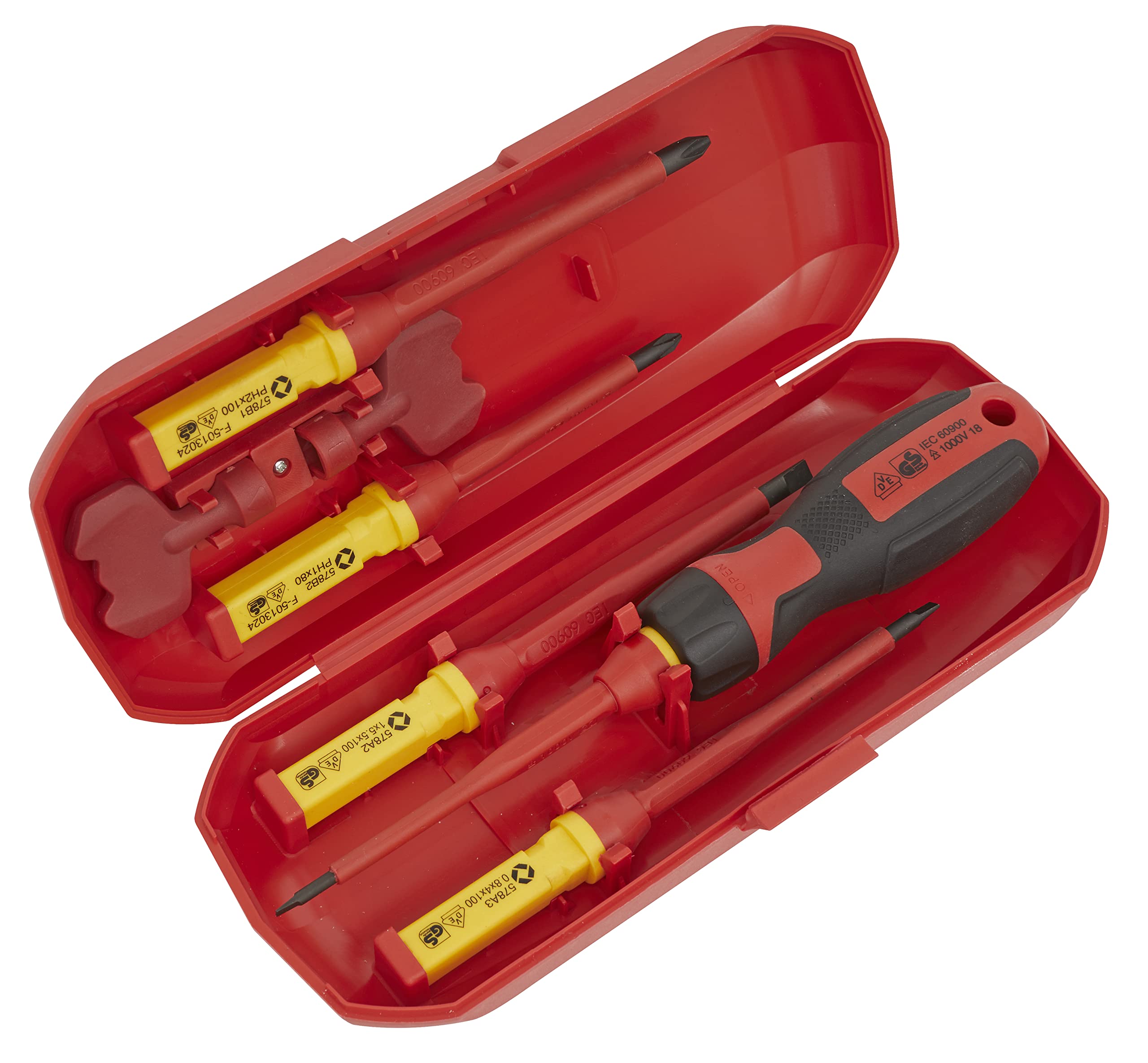 Sealey Interchangeable Screwdriver Set, 8pc - VDE Approved - AK61280