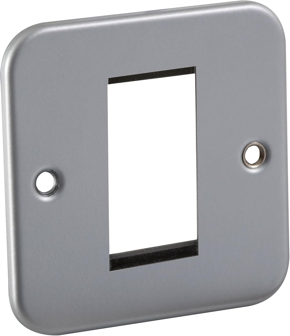 Knightsbridge Metal Clad 1G Modular Faceplate Grey M1G