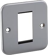 Knightsbridge Metal Clad 1G Modular Faceplate Grey M1G