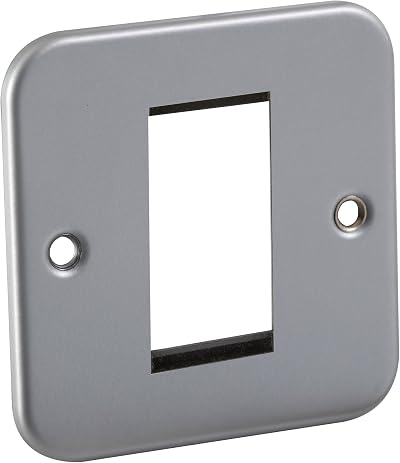 Knightsbridge Metal Clad 1G Modular Faceplate Grey M1G