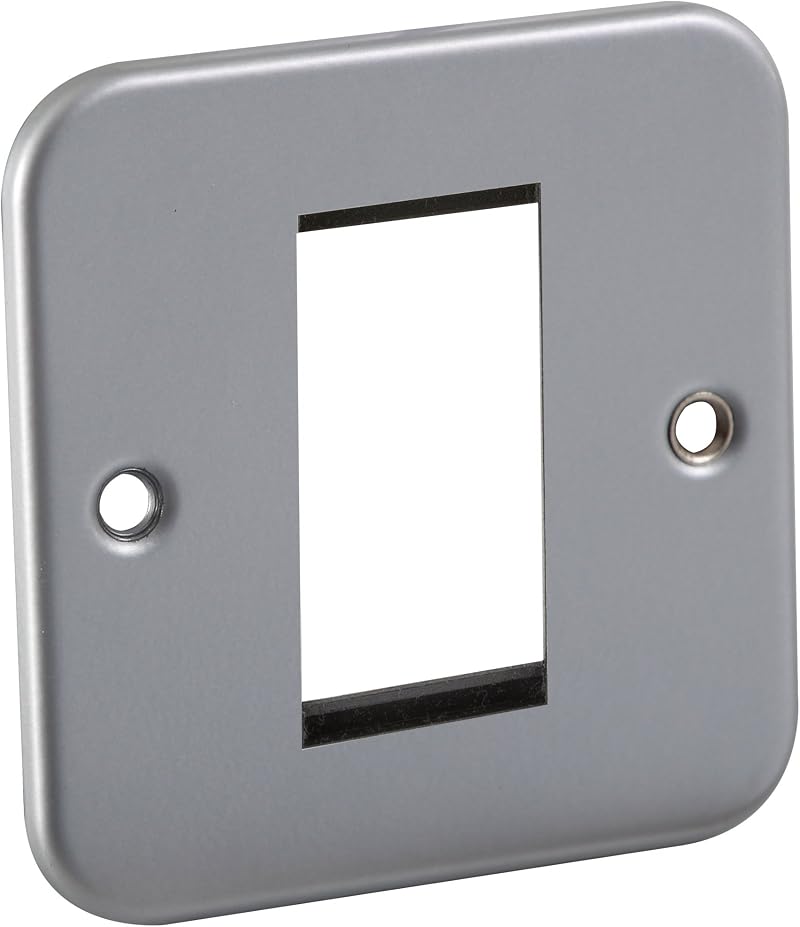 Knightsbridge Metal Clad 1G Modular Faceplate Grey M1G
