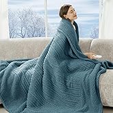 LUZARTA Heated Blanket Twin 62"X84" - Soft Double Sided Sherpa Electric Blanket Twin with 5 Heatings Levels & 10 hrs Auto Shut Off, Fast Heating & ETL Certified, Gift for Women(Blue)