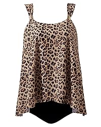 RXRXCOCO Women Tankini Bathing Suits Ruffle High