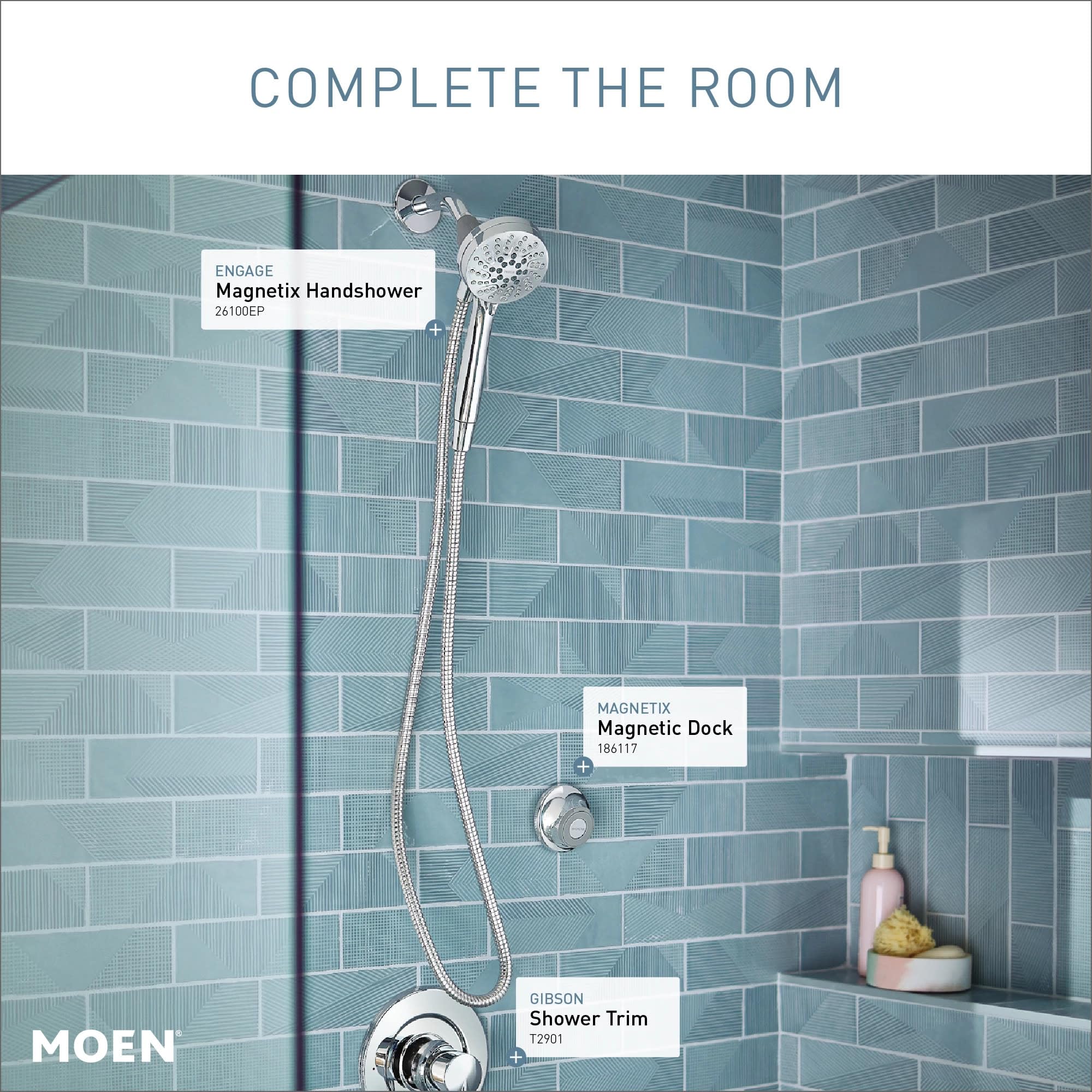 Moen Engage Magnetix Shower Head with Handheld Sprayer, 6 Handheld Shower Head Spray Functions, Chrome Finish, 26100EP