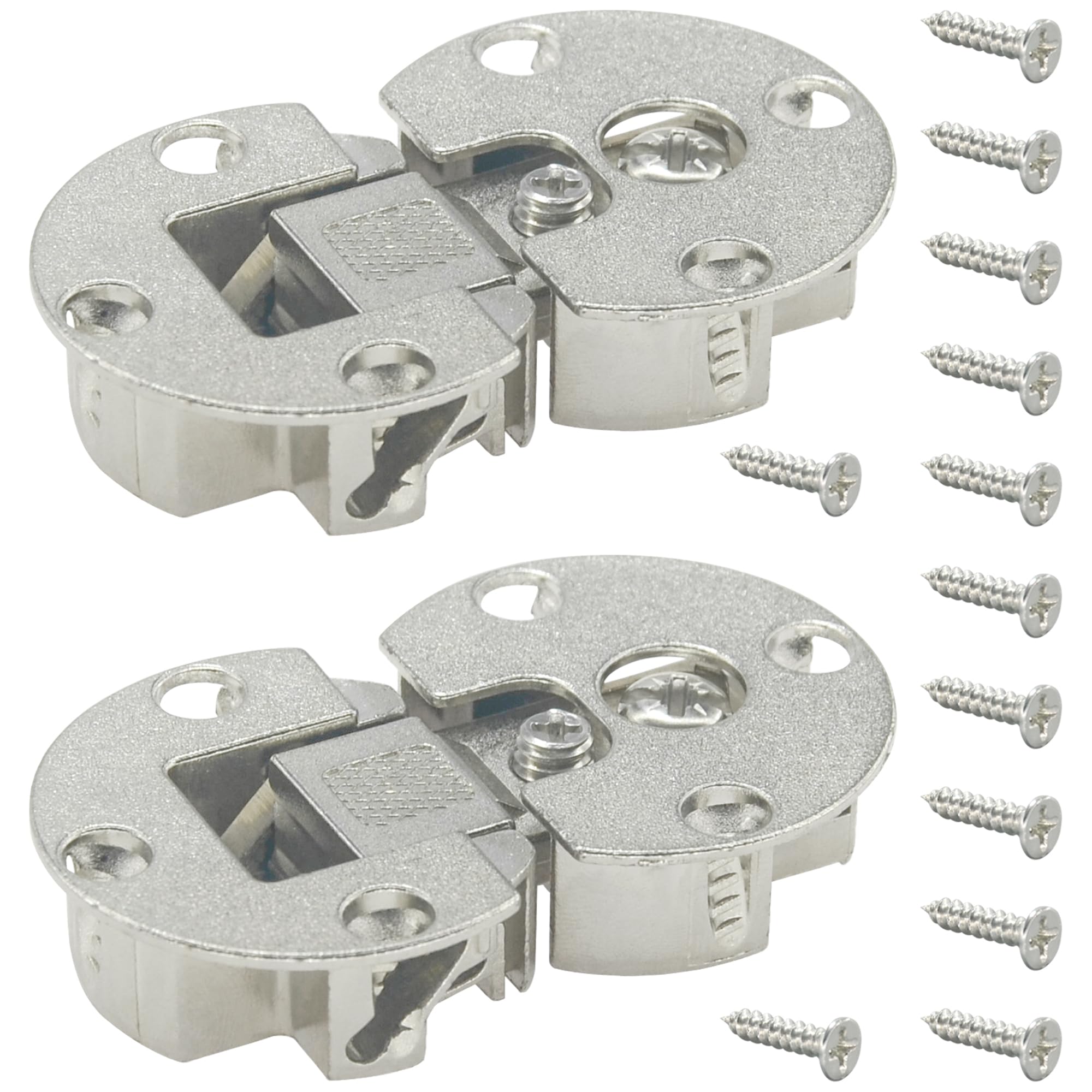 2 PCS 90 Degree Page Turning Axis Cabinet Door Hidden Hinges with Installation Screws