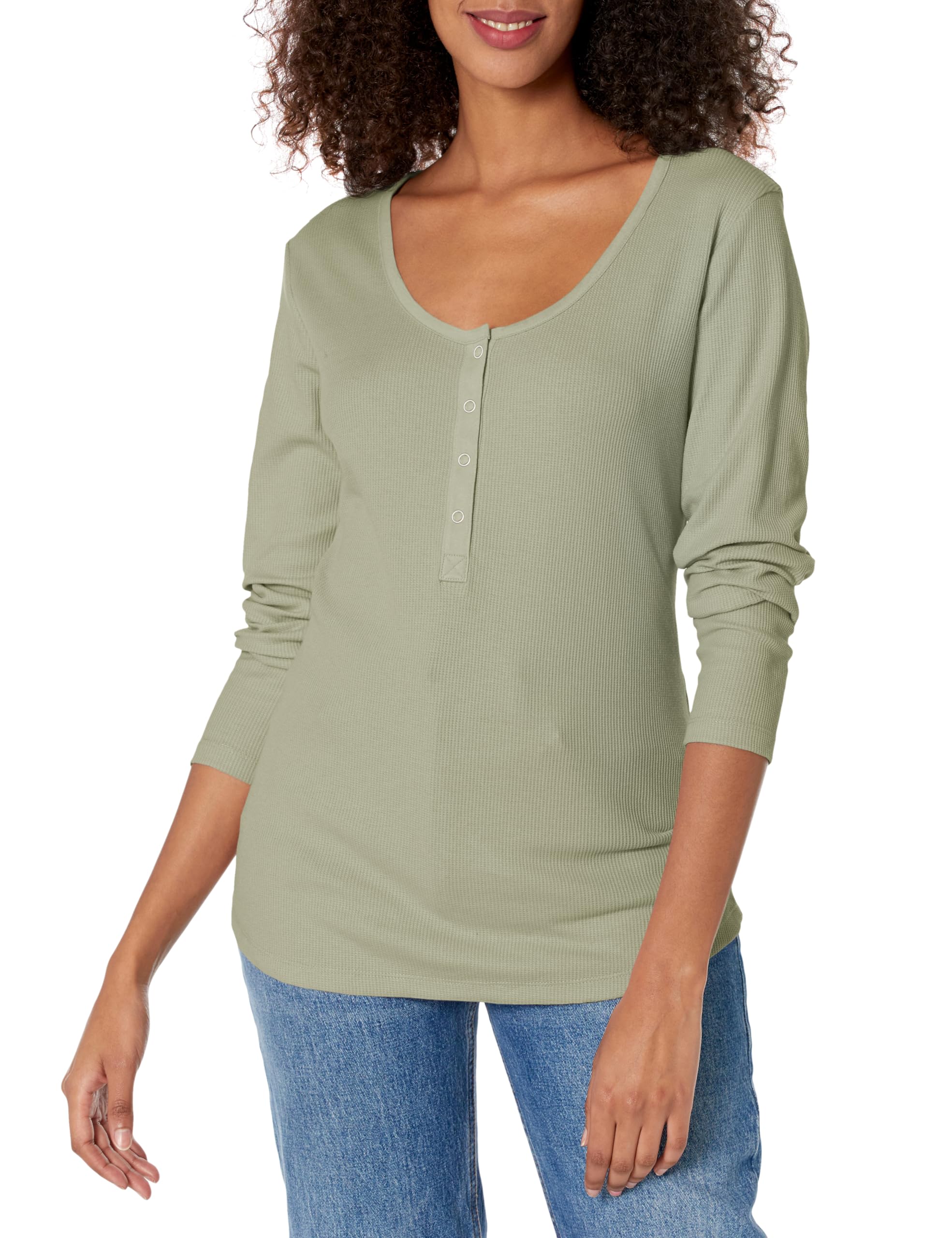 Eddie Bauer Women’s Thermal Snap Henley, Sage