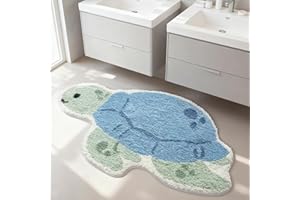 Cute Animal Non-Slip Bathroom Rugs, Soft & Absorbent Plush Coral Fabric Bath Mat, Ideal for Shower Sink Bathtub Room Decor, 2