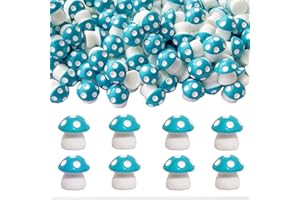 FULUSODO 100pcs Mushroom Charms Cute Set Mushroom Resin Charms Mushroom Micro Landscape Ornament Scrapbooking Garden Potted Plants Decoration