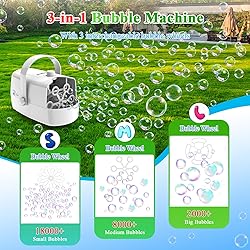 Bubble Machine, 3 in 1 Bubble Maker, Bubble Blower