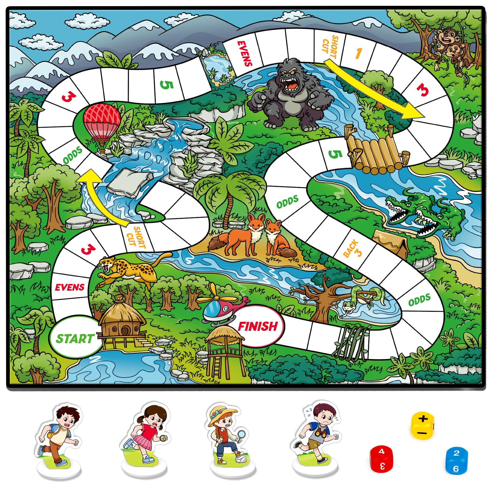 Photo 1 of Aizweb Math Board Games for Kids,Addition & Subtraction Game,Educational Learning Board Games for 1st Grade for Boys and Girls Ages 5 6 7 8,Travel Indoor Outdoor Classroom Dice Family Games