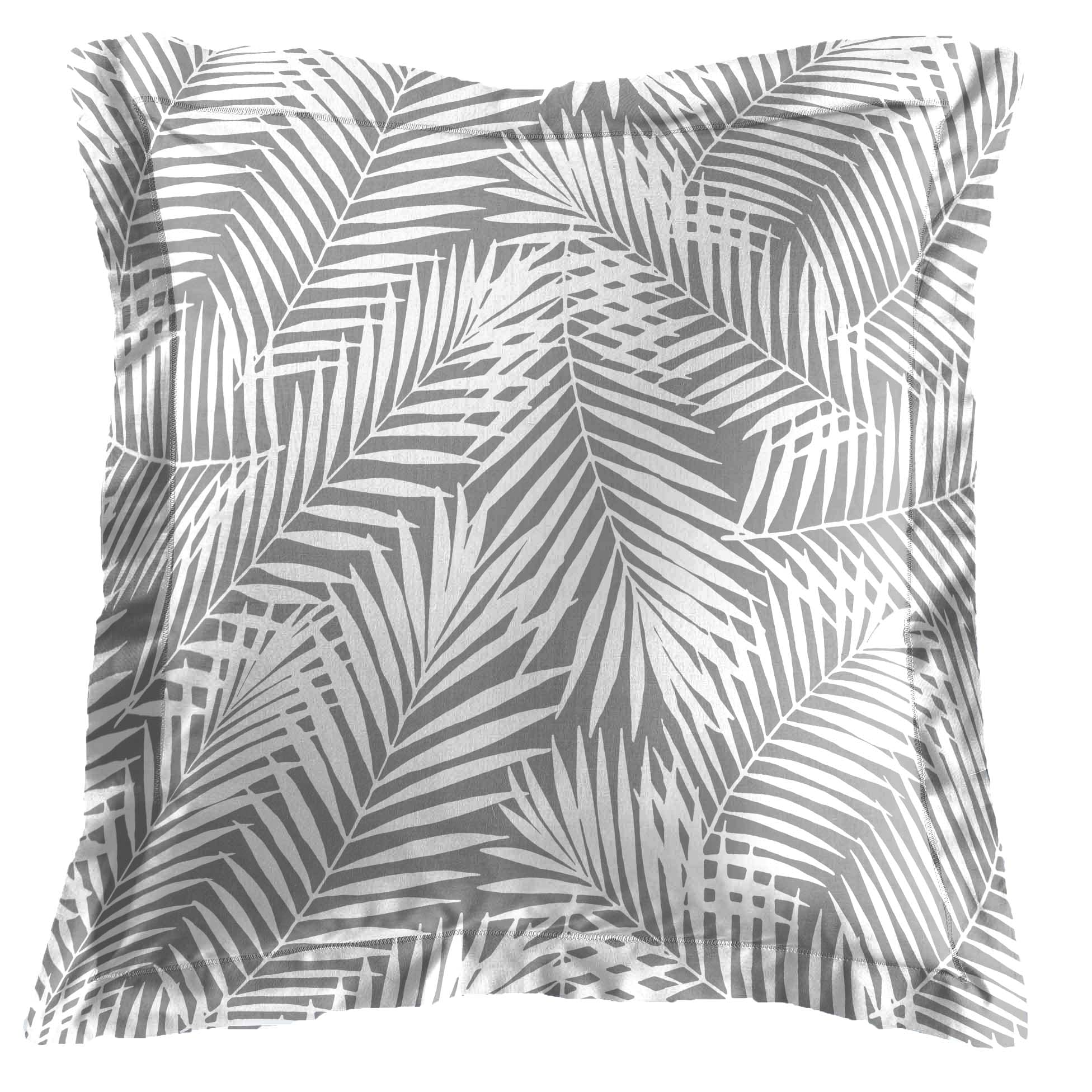 douceur d'intérieur, Botania Flat Ruffle Pillowcase (63 x 63 cm) Grey 100% Cotton — image 1