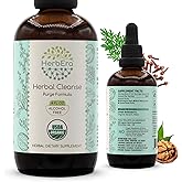 HerbEra Herbal Cleanse Organic Alcohol-Free Tincture | Detox and Cleanse Formula, Extract Supplement | Organic Wormwood Herb, Black Walnut Hull, Cloves Flower Buds | Purge Extract (4 fl oz)
