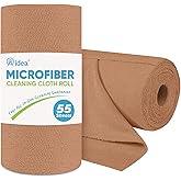 AIDEA Microfiber Cleaning Cloth Roll, 55 Sheets Shop Towels Washable, Microfiber Towels for Cars, Shop Rags Reusable Paper Towel for Automotive, Workshop, House, Kitchen, Cleaning Supplies11×9" Coffee