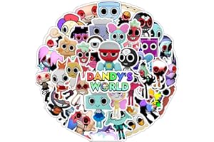 KLEKNI 50 Pcs Dandy's World Stickers, Cute Dandy's Stickers for Laptop and Water Bottle, Girl Phone, Bike, Skateboard, Children's Teens Gift (50 Pcs) (A)
