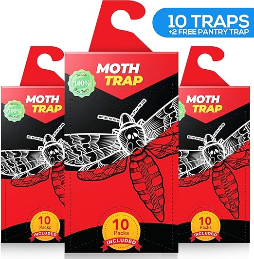 10 Pack Clothes Moth Trap Plus 2 Free Pantry Moth Trap Powerful
