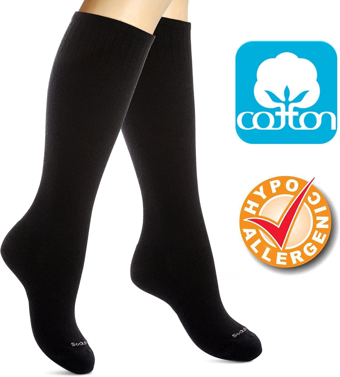 Cotton Compression Socks for Women. Ladies Support Stockings for Nurses