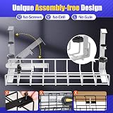 Xpatee Under Desk Cable Management Tray No Drill Clamp Wire Organizer White view 2