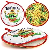 Coloch 3 Pack Tortilla Warmer Pouch, 12" Insulated Cloth Taco Warmer Holder, Keeps Warm for Corn Flour Tortillas, Taco Tuesday Night, Naan, Pancake, Flat Bread, Microwave/Oven Safe