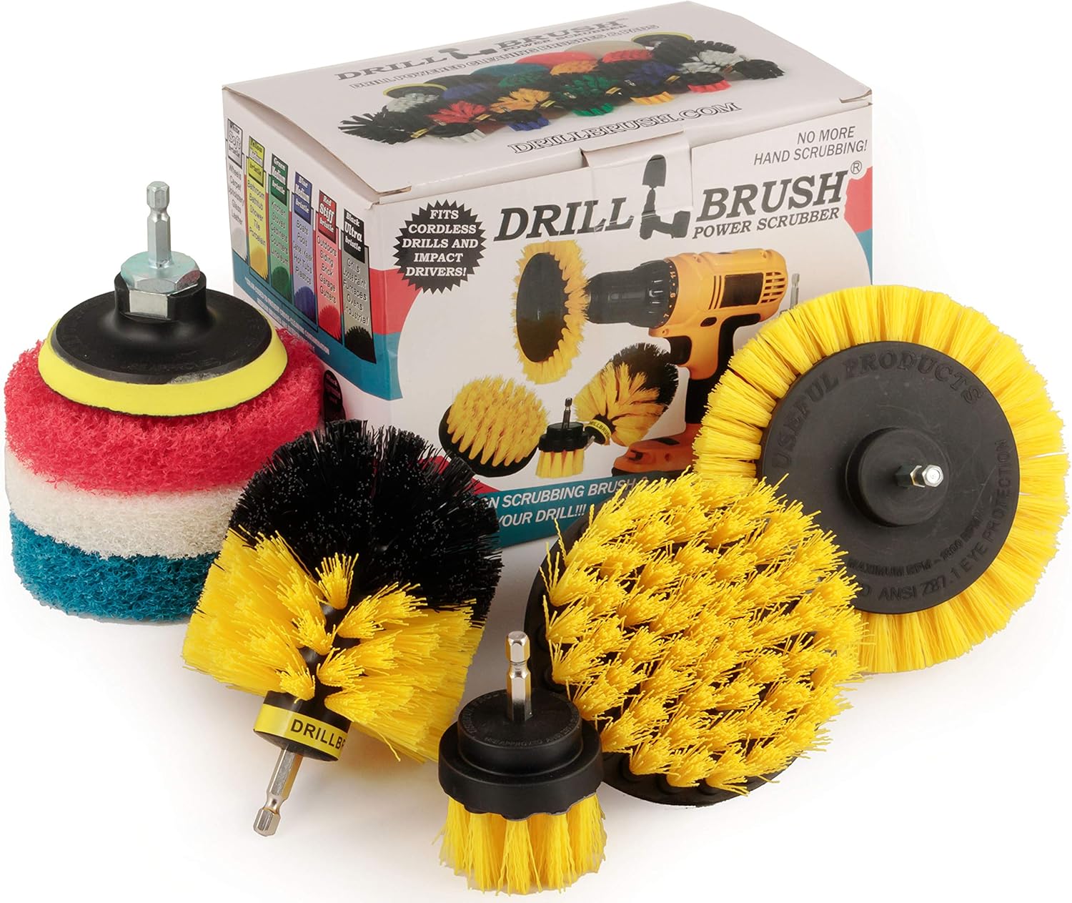 Drillbrush Rotary Brush Kit Drill Brush Scrub Pads Shower Scrubbing