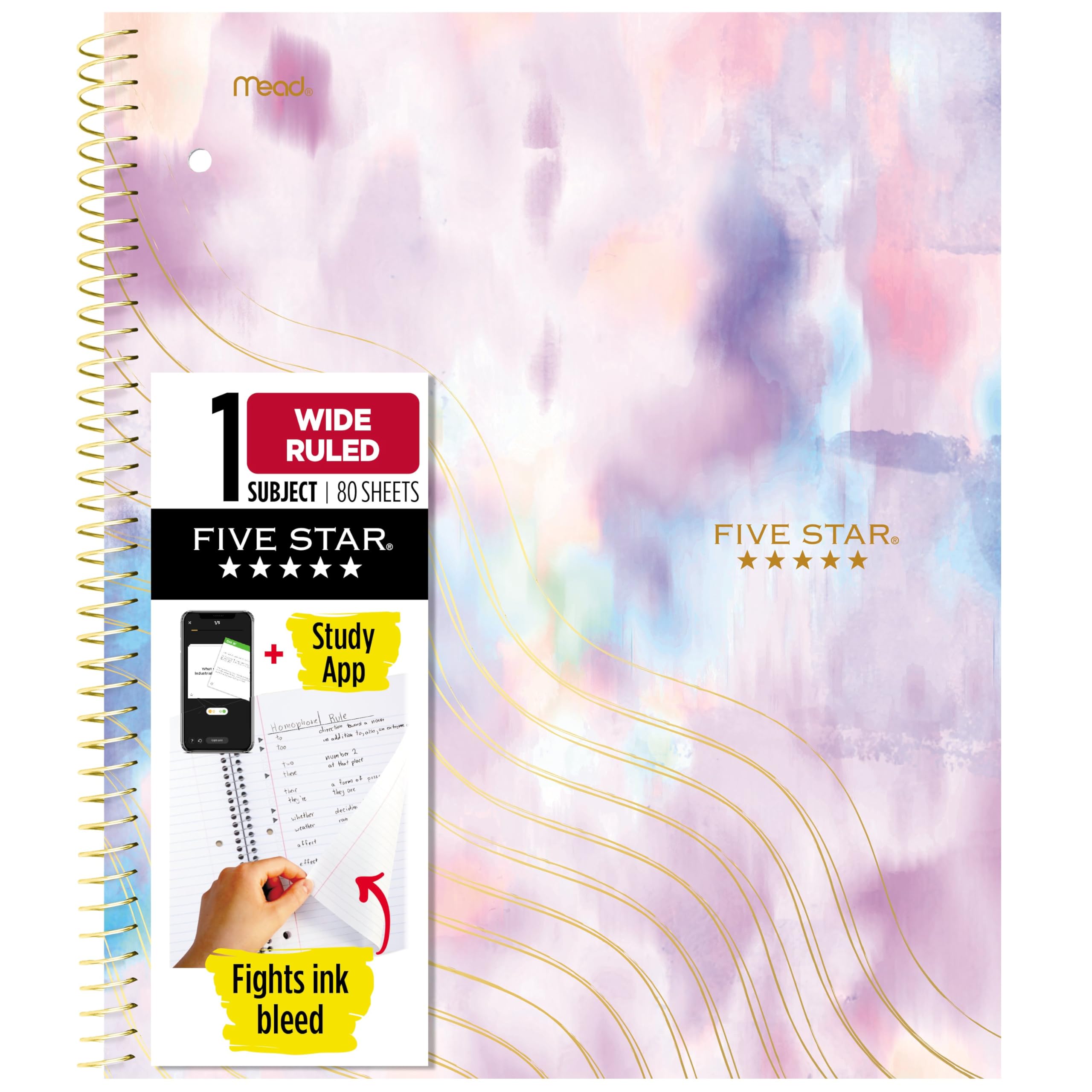Five Star Spiral Notebook + Study App, 1