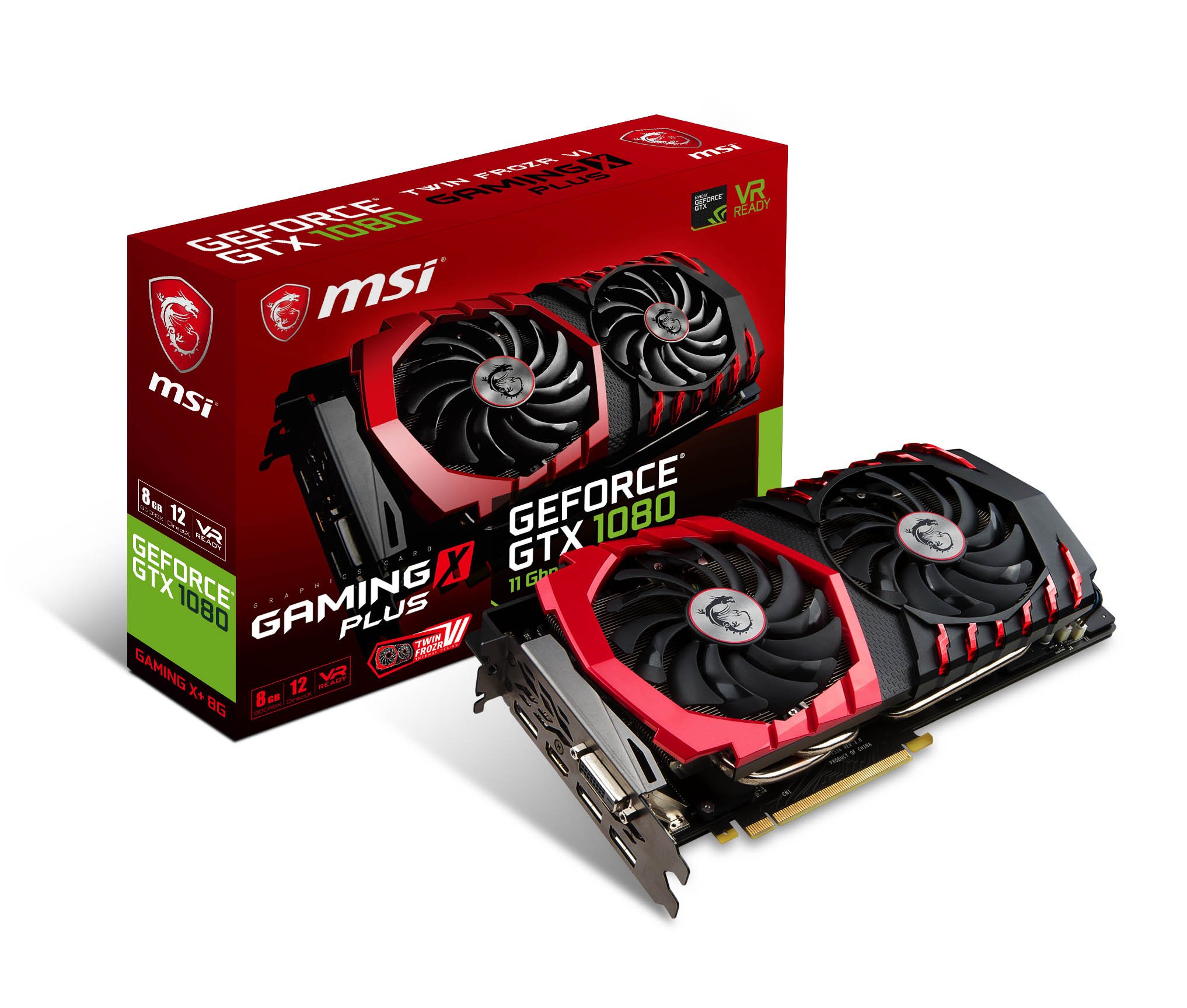 MSI Gaming GeForce GTX 1080 GAMING X+ 8G GDDR5X SLI DirectX 12 VR Ready Graphics Card