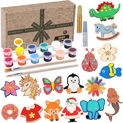 Wooden Magnets Painting Crafts Kit Arts 