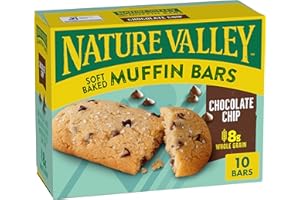 Nature Valley Soft Baked Muffin Bars, Chocolate Chip, Snack Bars, 10 Bars, 12.4 oz