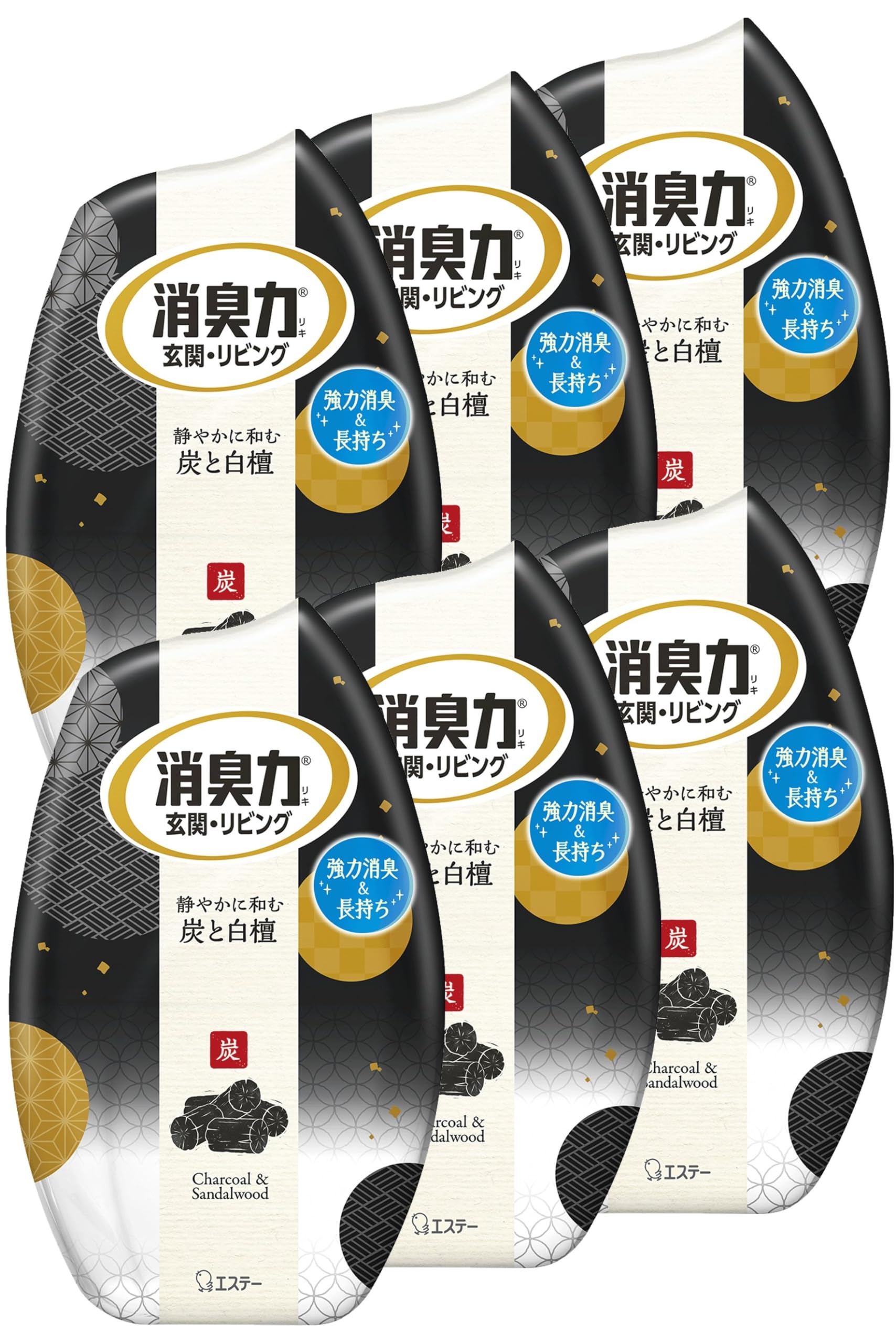 消臭力 [まとめ買い] 玄関 リビング 部屋用 置き型 炭と白檀 400mL×6個 お部屋の消臭力 部屋 寝室 消臭剤 消臭 芳香剤商品画像
