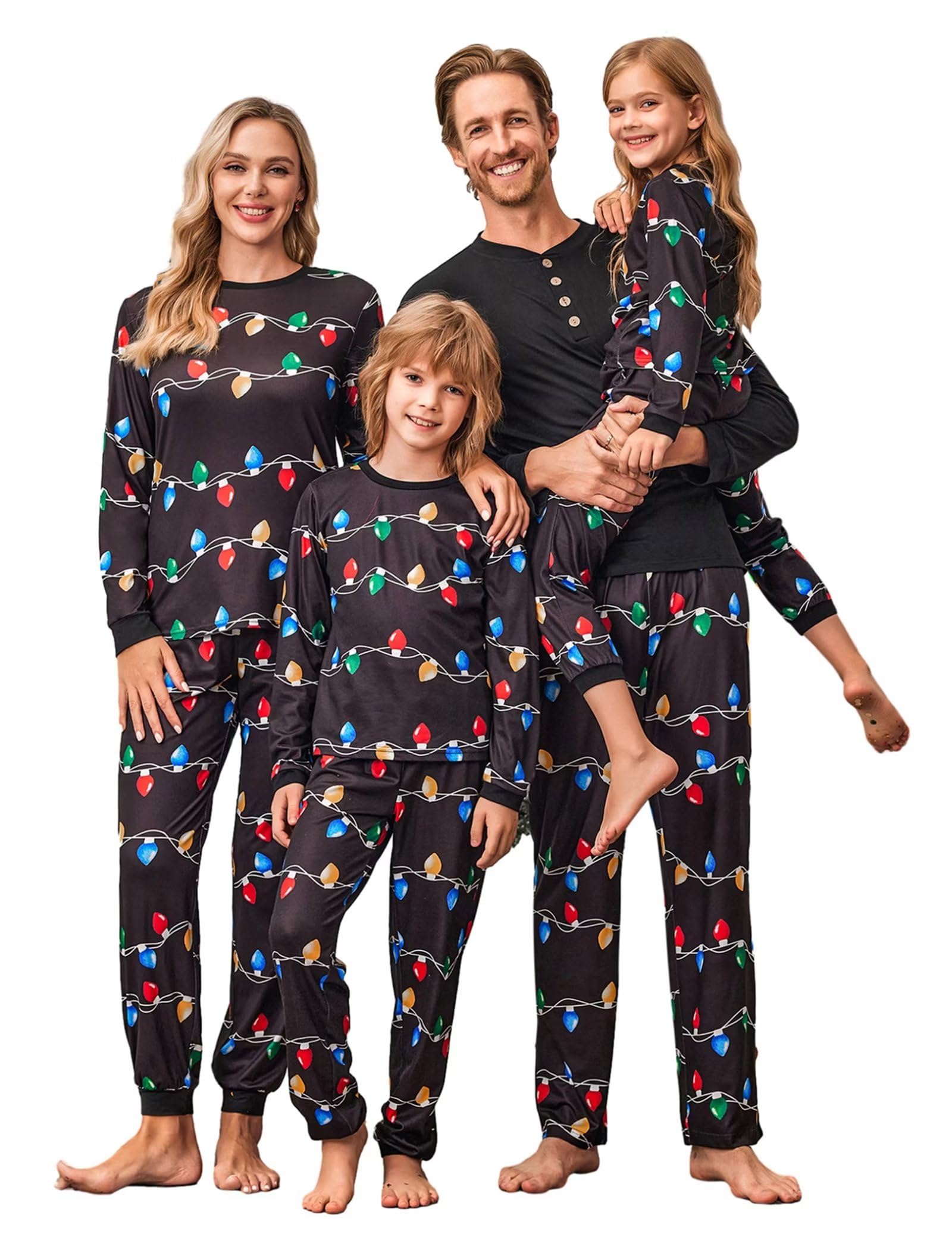 Ekouaer Family Christmas Pajamas Matching Sets Womens Mens Pjs Long ...