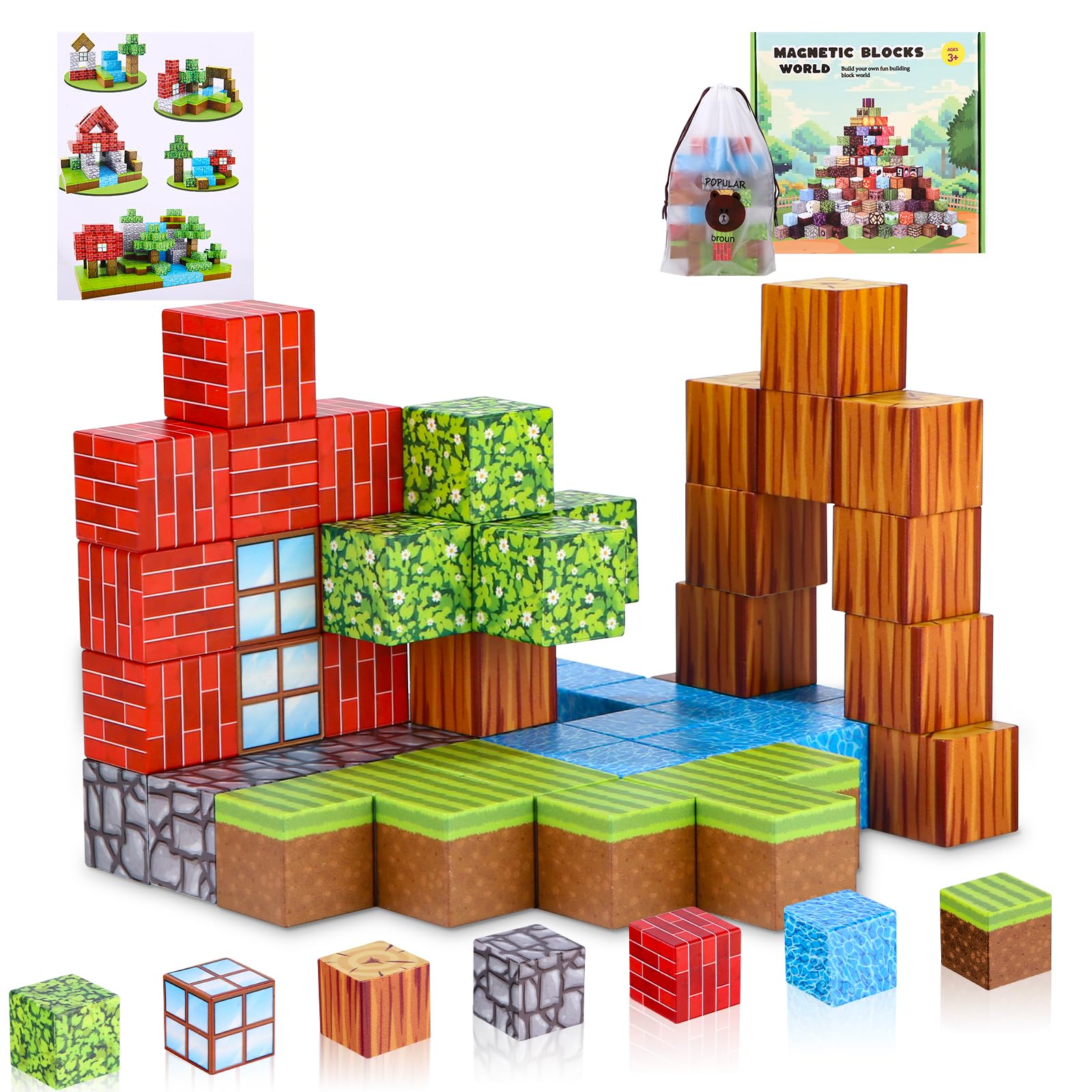 Cubixx - Blocs de construction magnétiques éducatifs 64 pièces pour enfants dès 3 ans Cubixx - Blocs de construction magnétiques éducatifs 64 pièces pour enfants dès 3 ans
