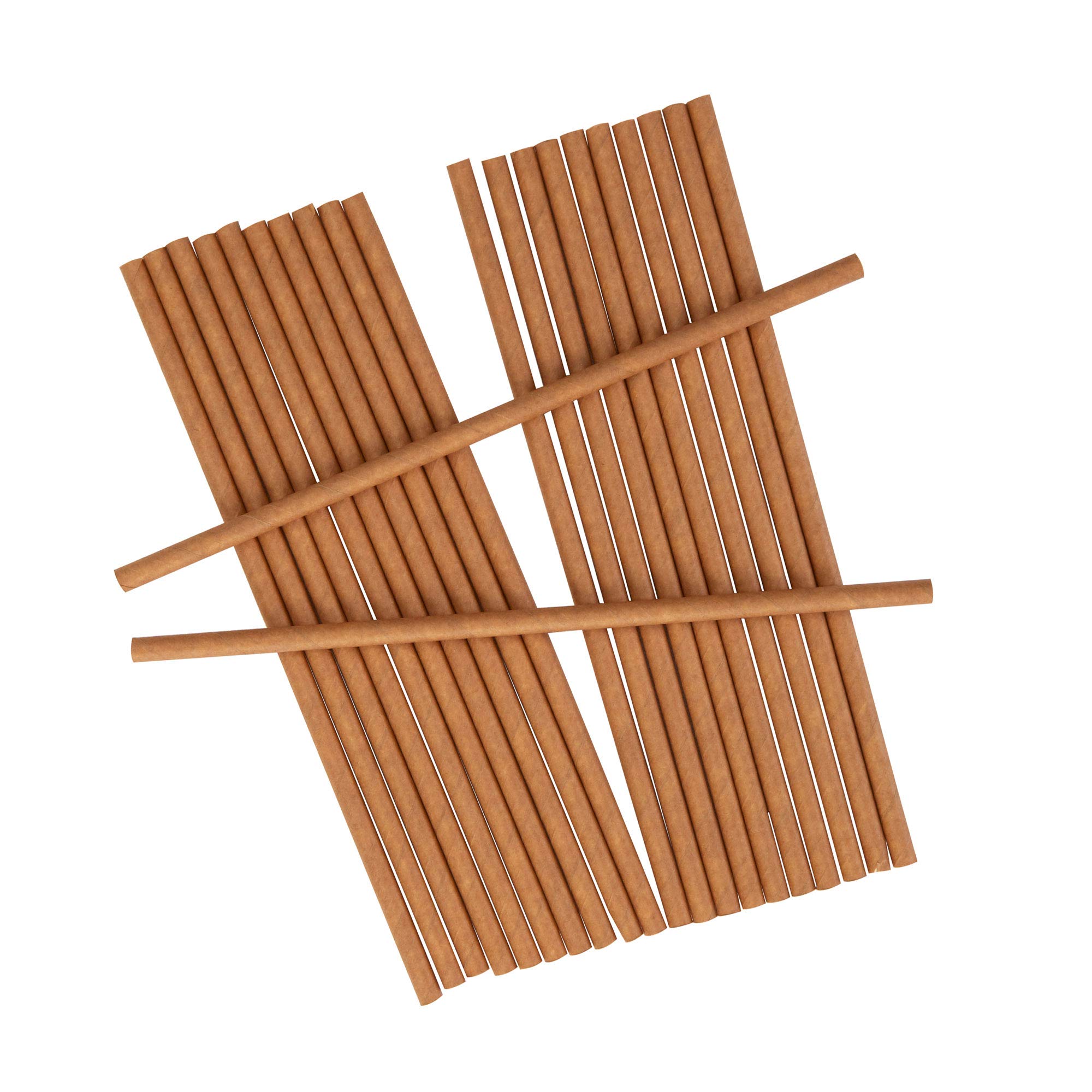 Neviti 775929 Brown Kraft Paper-25 Pack Paper Straw, 19.7 x 0.5 x 0.5