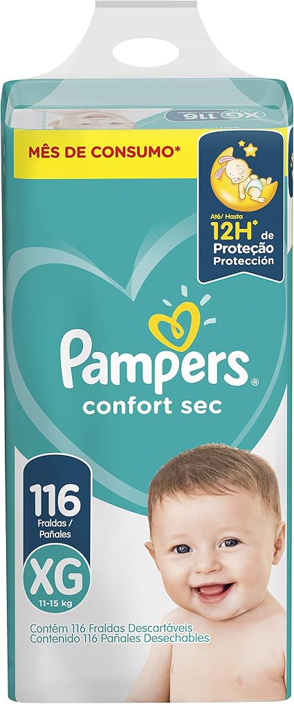 Fralda Pampers Confort Sec Xg 116 Unidades Pampers Amazon Com Br