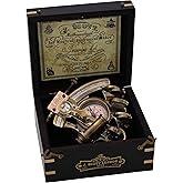 US HANDICRAFTS Brass Vintage Sextant with Hardwood Box